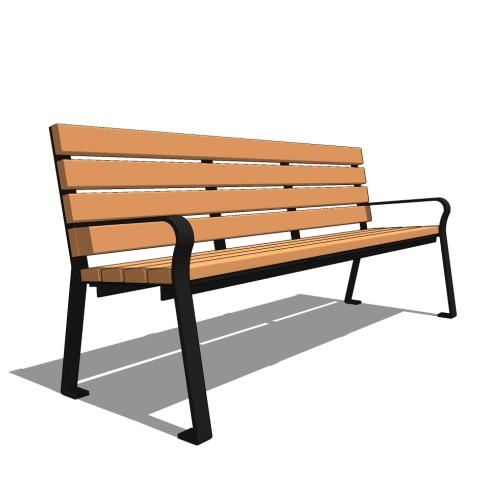 6′ Plaza Recycled Straight Back Bench