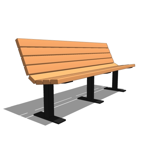 6′ Contour Recycled Plastic Bench