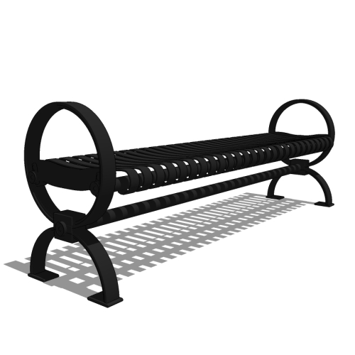 Roundcast™ – R3 –  6′ Backless Strap Metal Bench