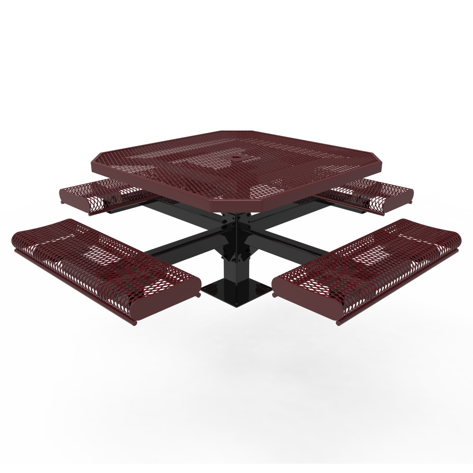 Octagonal Pedestal Table with Rolled Seats Lion Outdoor
